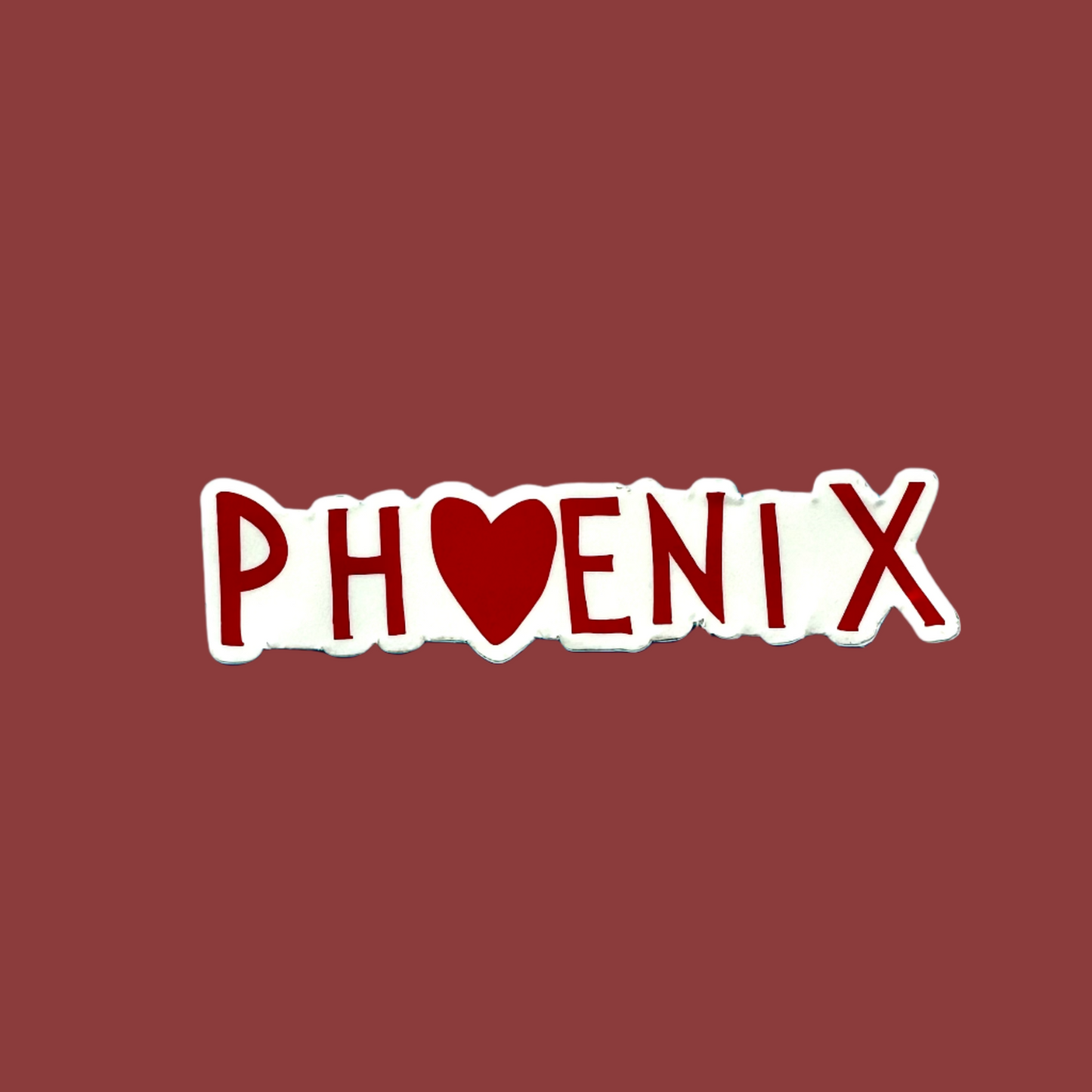 Phoenix Heart Red Sticker