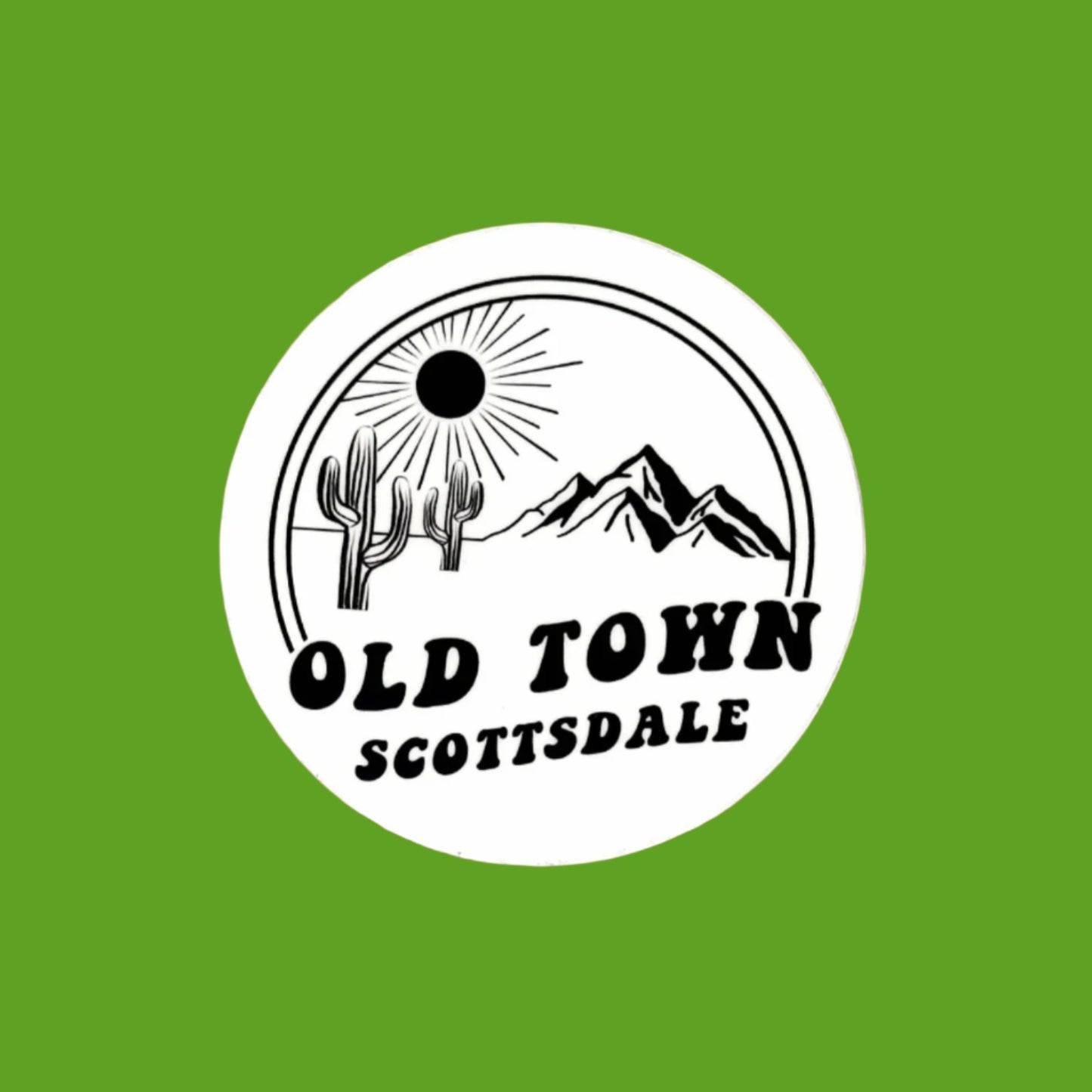 Old Town Scottsdale Scene Circle Sticker