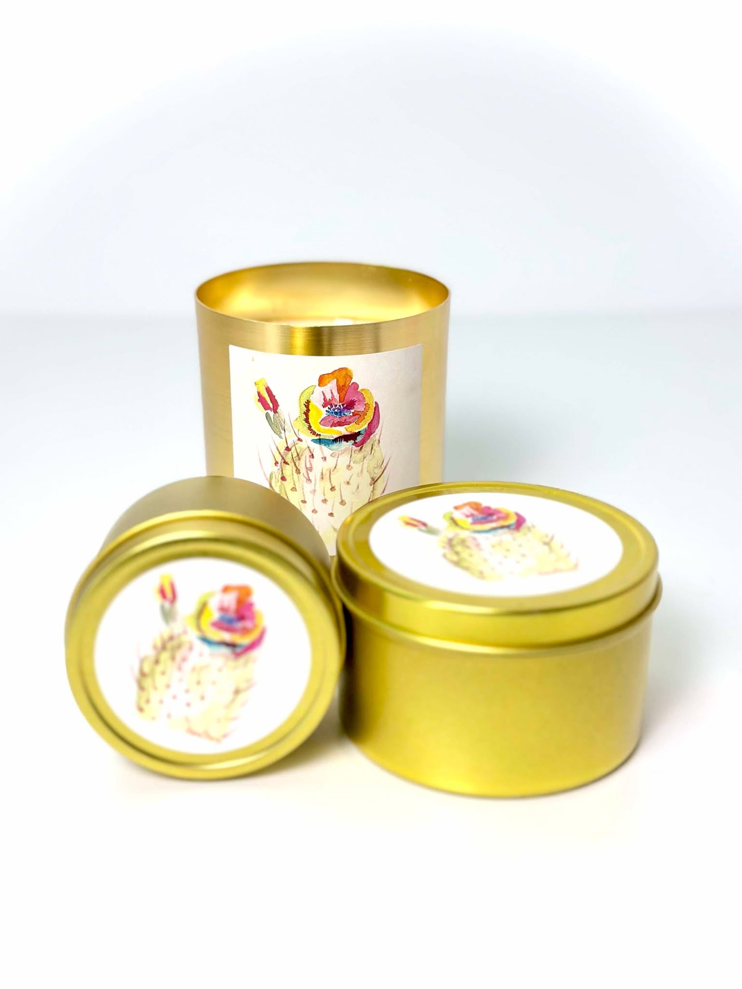 Paige Poppe Techni Color Cactus Art Donation Candle