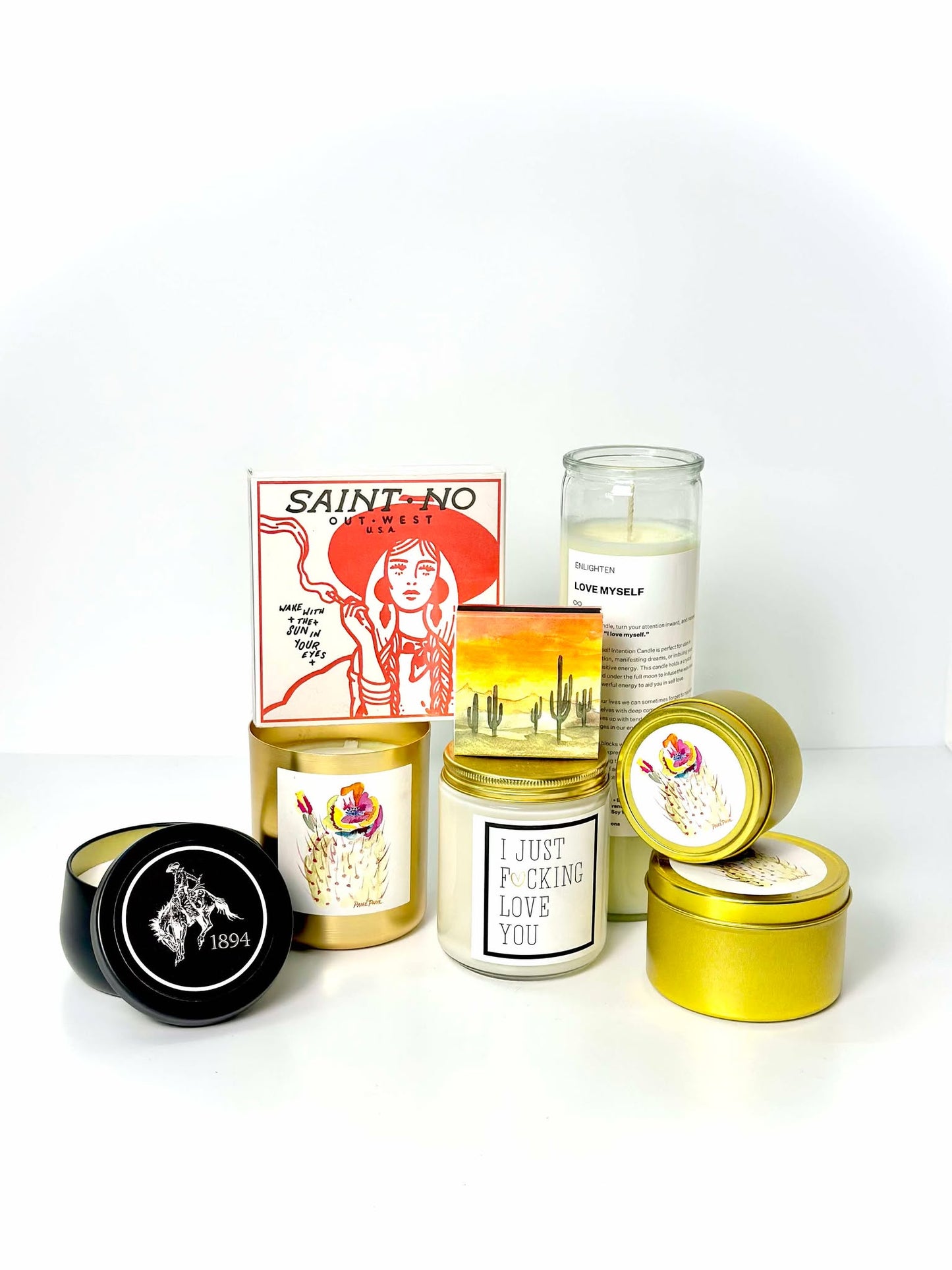 Paige Poppe Techni Color Cactus Art Donation Candle