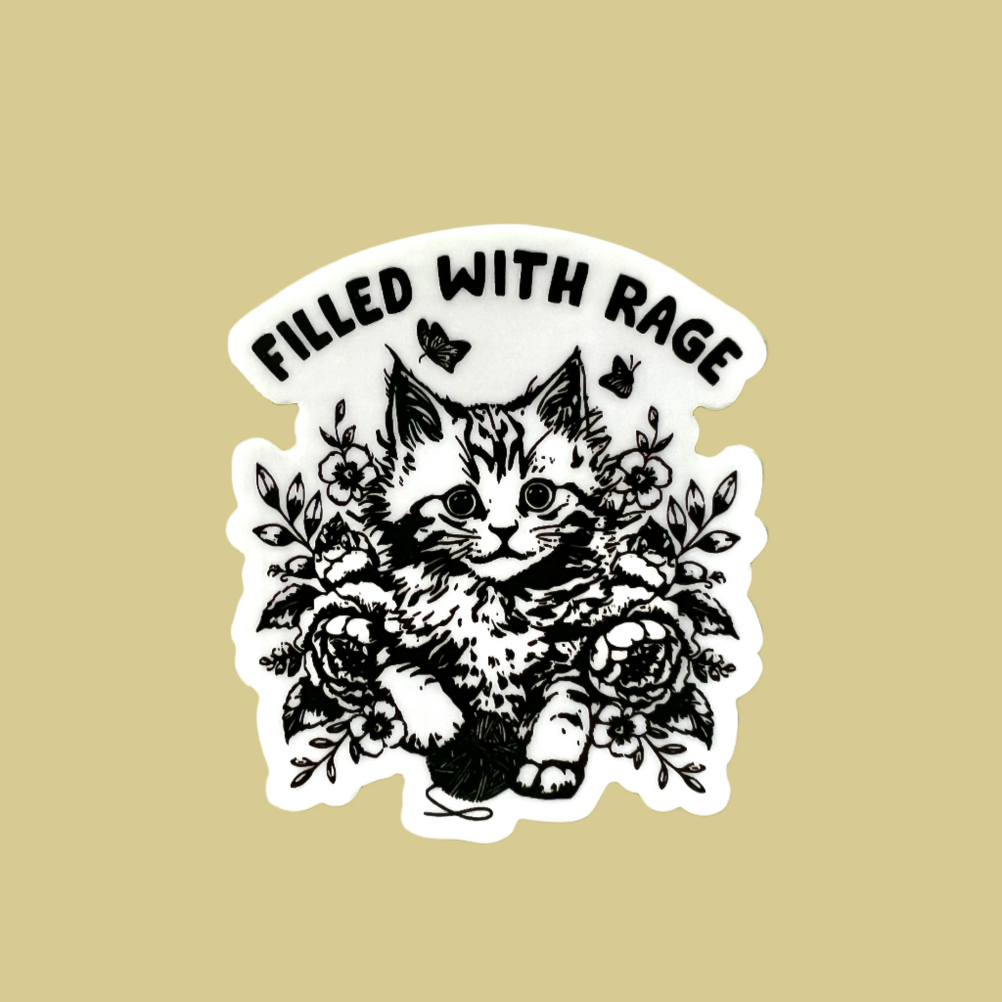 Filled With Rage Kitten Sticker