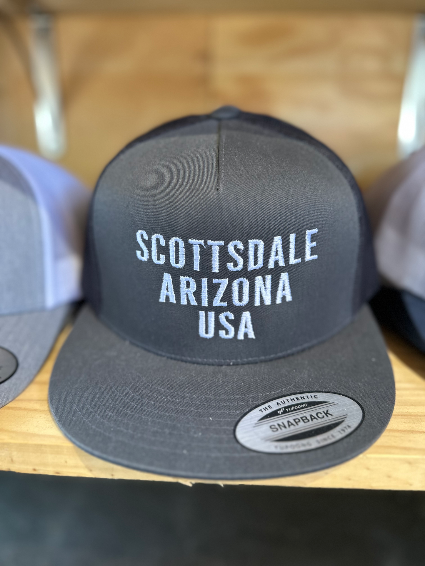 Scottsdale Arizona USA Grey Flat Brim Hat