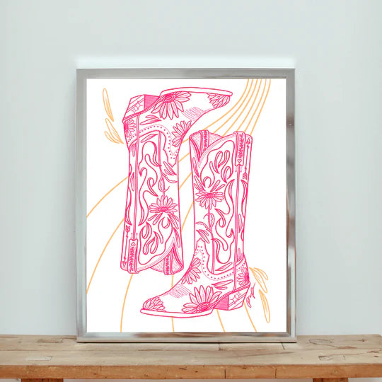 "Walkin' on Wildflowers" Illustration Art Print