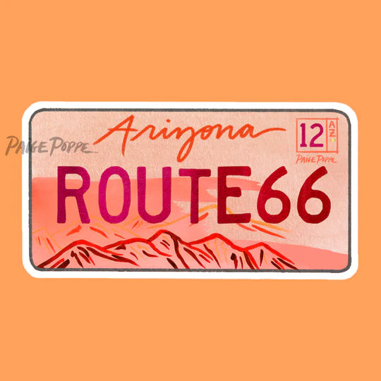 "Route 66" Arizona License Plate Sticker