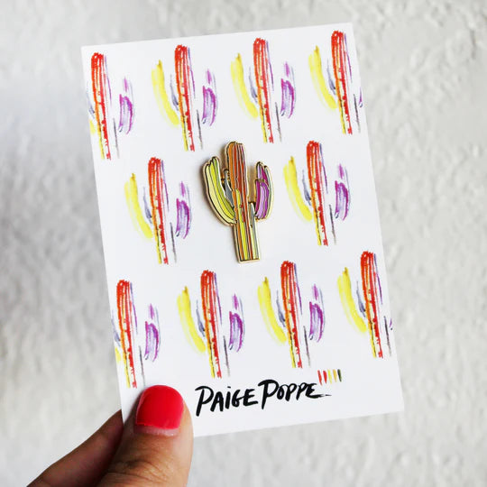 "Technicolor Saguaro" Enamel Pin
