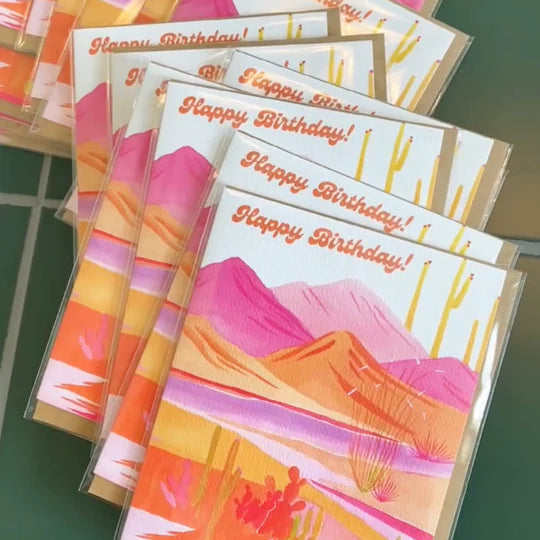 "Groovy Sunset" Birthday Card