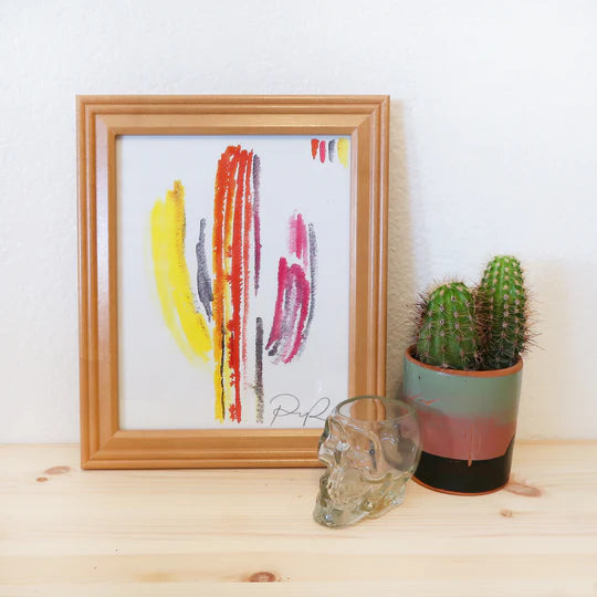 "Technicolor Saguaro" Watercolor Print