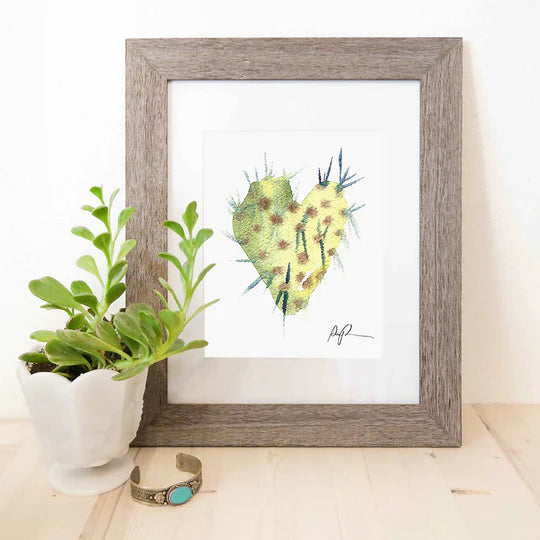 "Cacti Heart" Watercolor Print