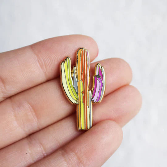 "Technicolor Saguaro" Enamel Pin