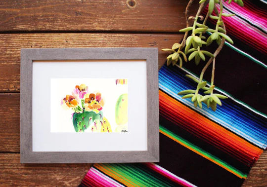 "Technicolor Prickly Pear" Watercolor Print