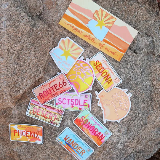 "Saguaro" Arizona License Plate Sticker