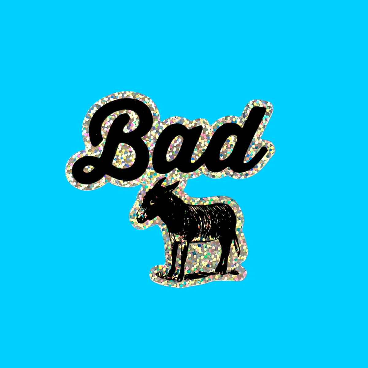 Bad Ass Furry Sticker Bad Ass Donkey Glitter Sticker β Leela Market
