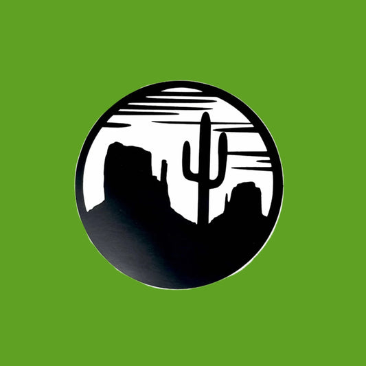 Desert Scene Circle Sticker