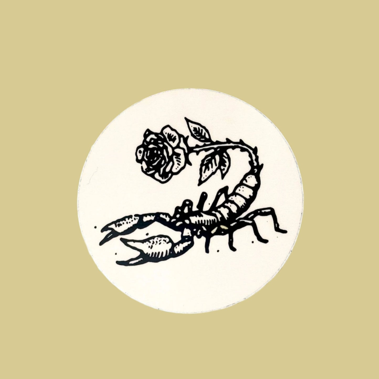 Scorpion Rose Circle Sticker