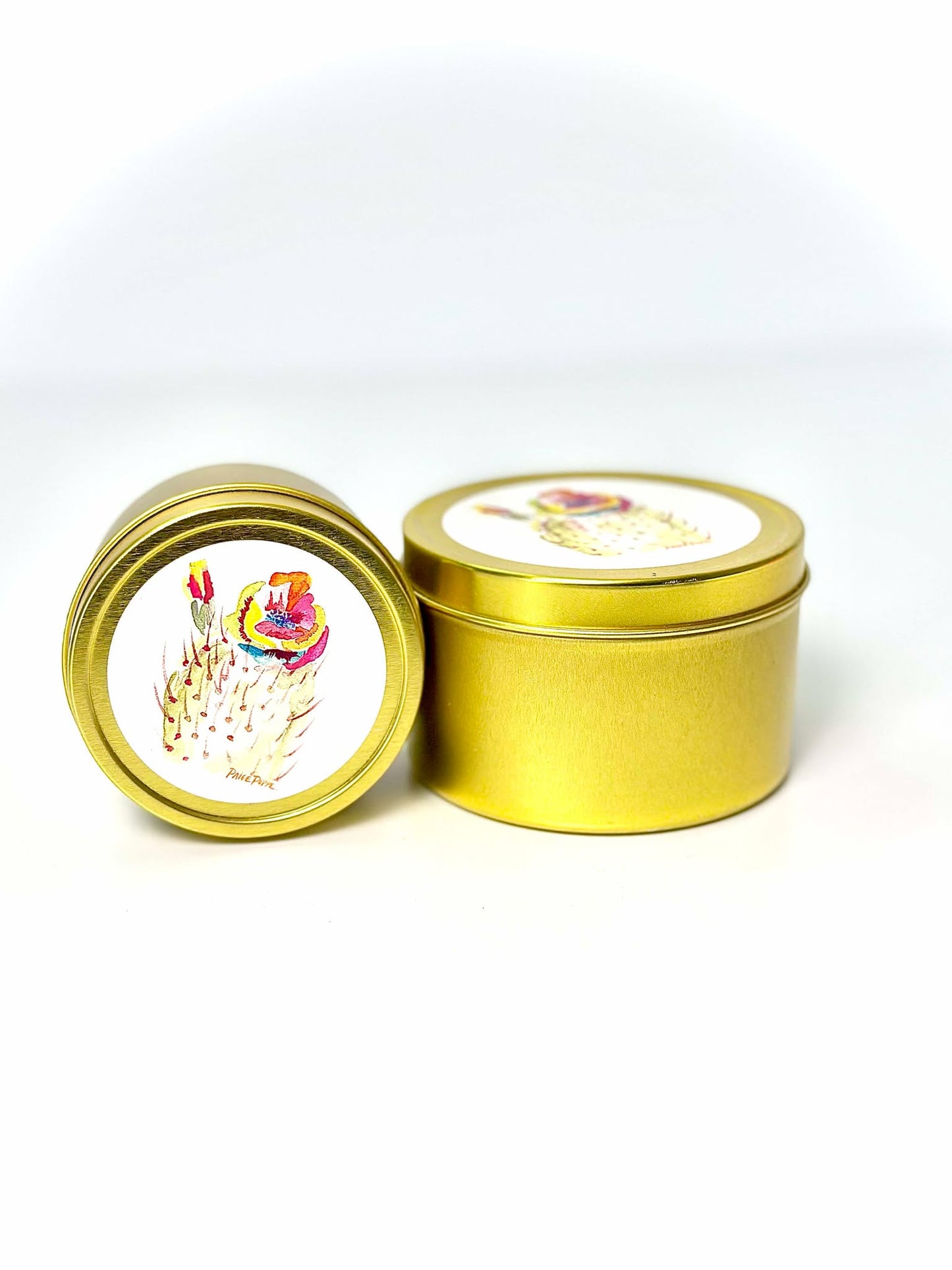 Paige Poppe Techni Color Cactus Art Donation Candle
