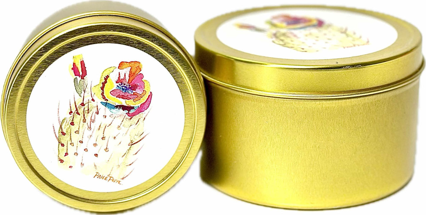 Paige Poppe Techni Color Cactus Art Donation Candle