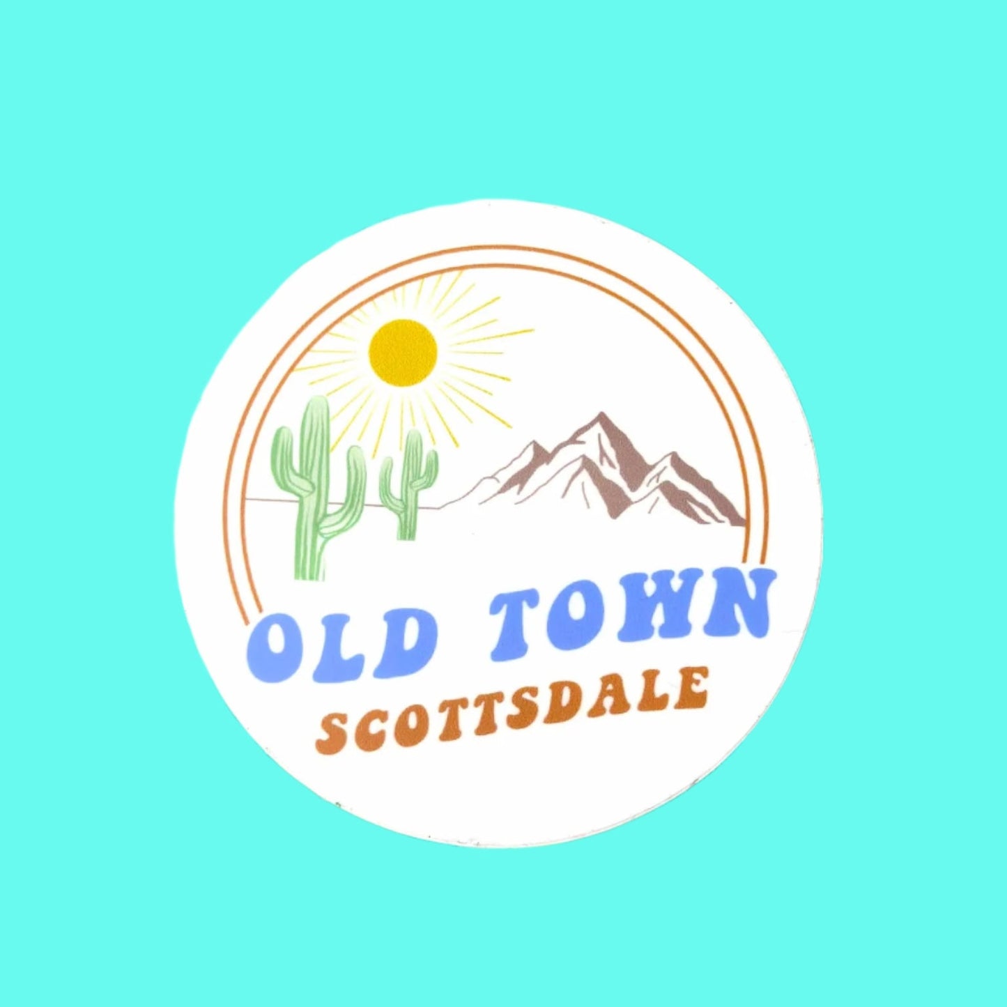 Old Town Scottsdale Scene Circle Sticker