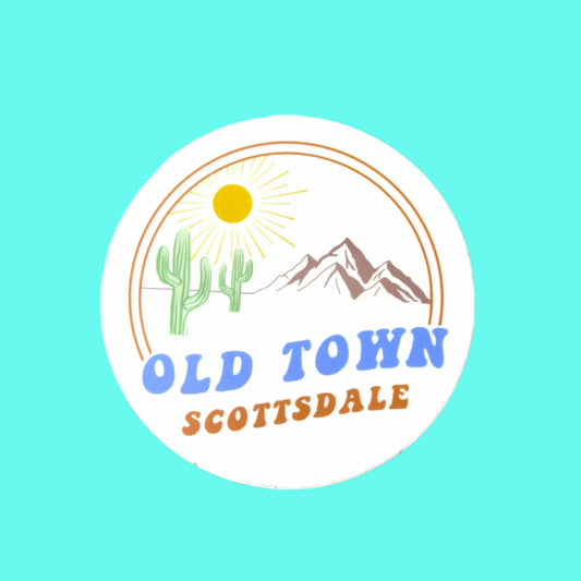 Old Town Scottsdale Scene Circle Sticker