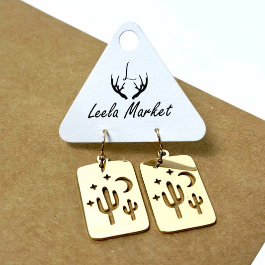 Gold Desert Night Earrings