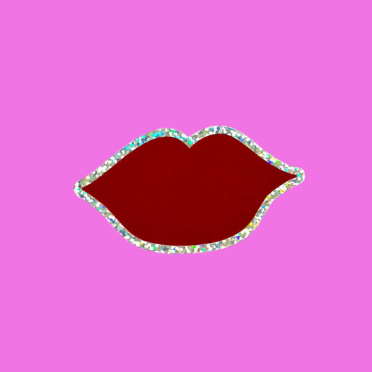 Big Lips Glitter Sticker