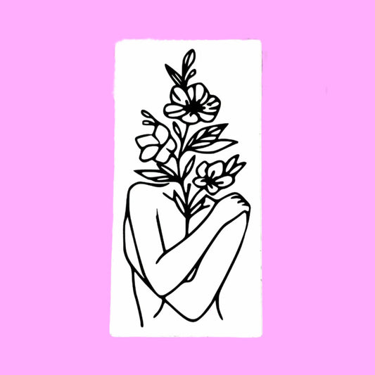 Floral Lady Front Sticker