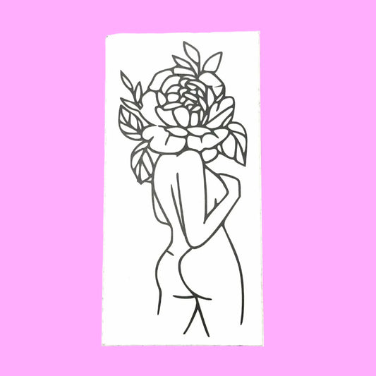 Floral Lady Booty Sticker