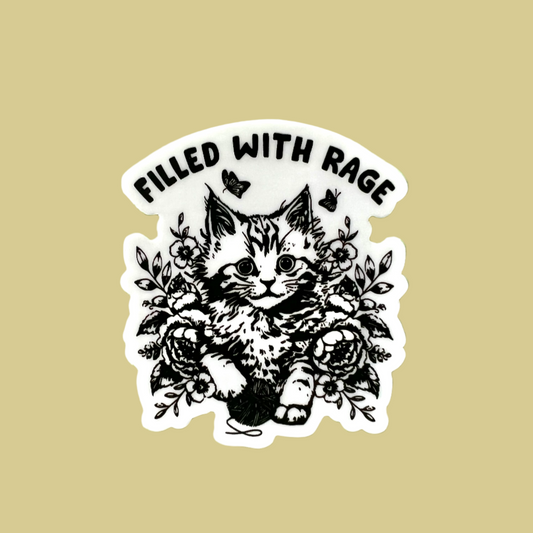 Filled With Rage Kitten Sticker