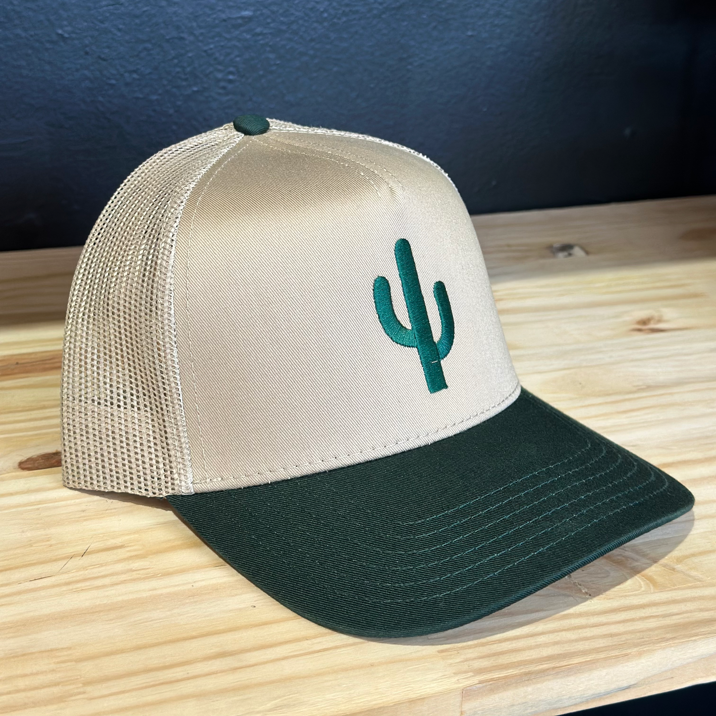 Simple Cactus Green and Tan Trucker