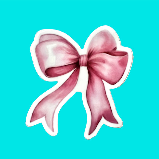 Satin Pink Bow Sticker