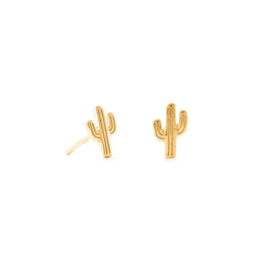 Simple Gold Stud Cactus Earrings
