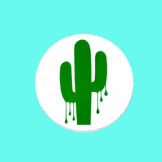 Drippy Cactus Circle Sticker