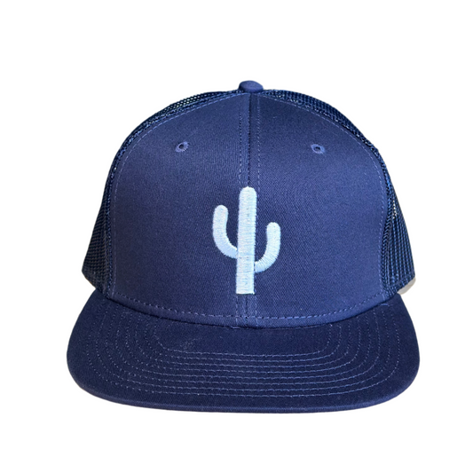 Simple Cactus Navy Flat Bill Hat
