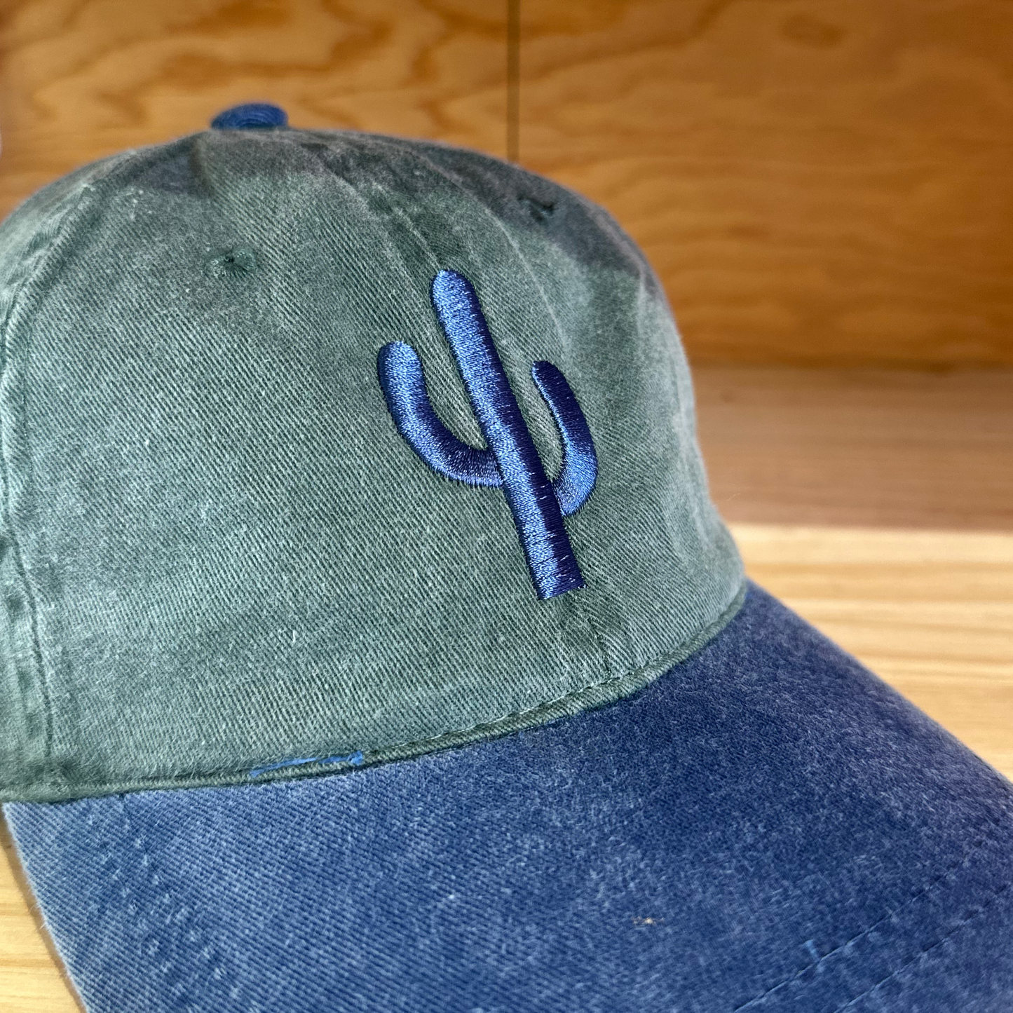 Simple Cactus Navy and Green Dad Hat