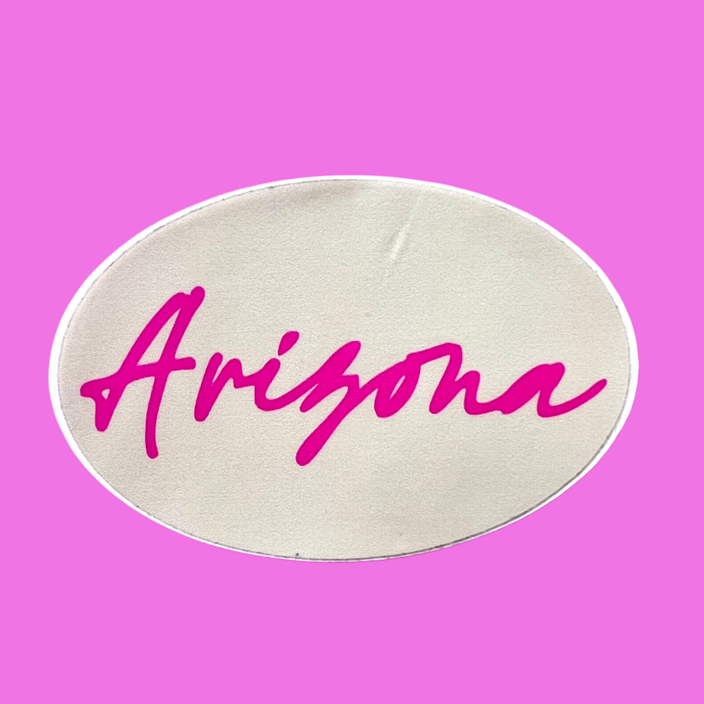 Arizona Pink and Tan Oval Sticker