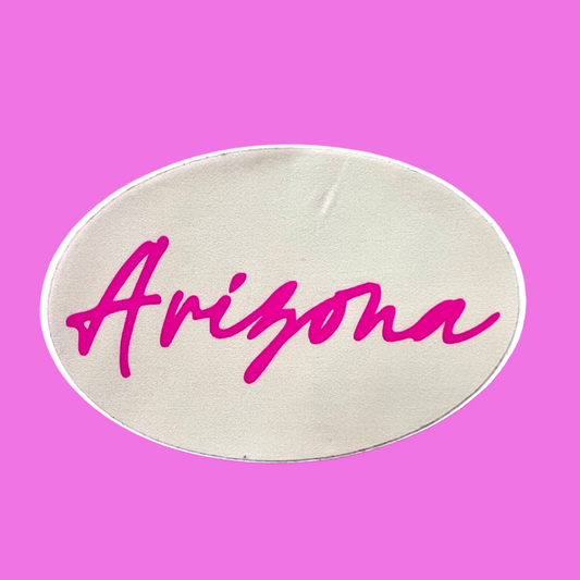 Arizona Pink and Tan Oval Sticker