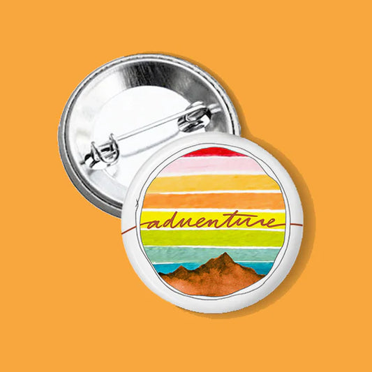 "Adventure" Watercolor Button