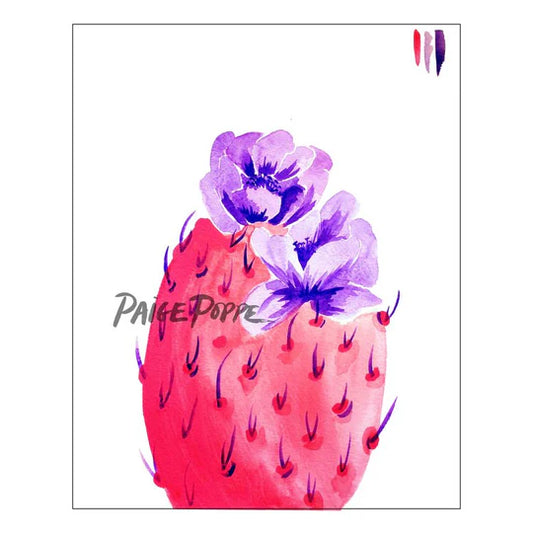 "Candy Bloom" Prickly Pear Watercolor Print