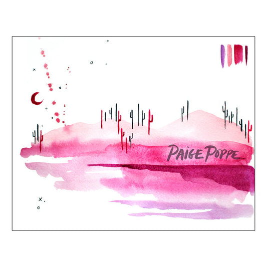 "Cotton Candy Desert" Watercolor Print