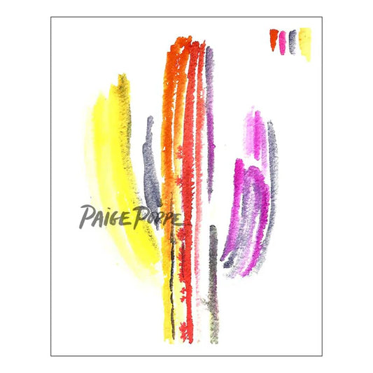 "Technicolor Saguaro" Watercolor Print
