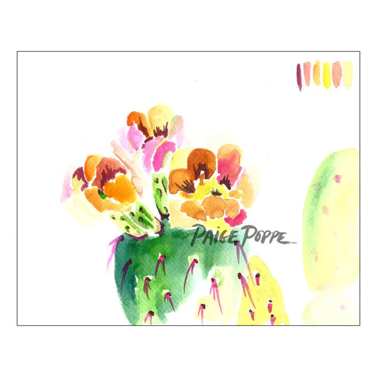 "Technicolor Prickly Pear" Watercolor Print