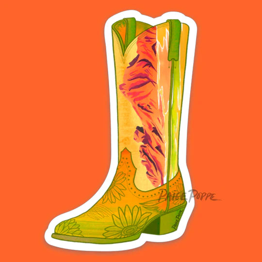 "Camelback Cowgirl" Boot Diecut Sticker