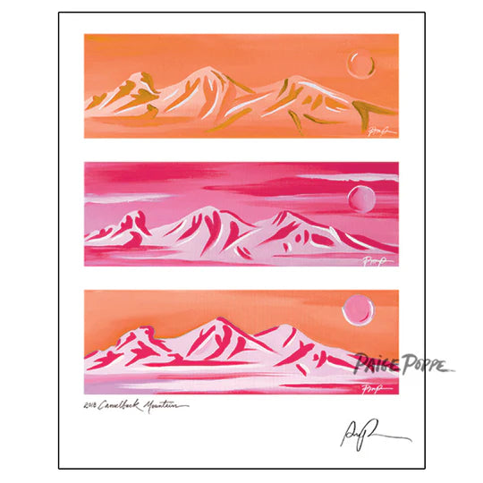 "Camelback Sunrise Triptych" Acrylic Print