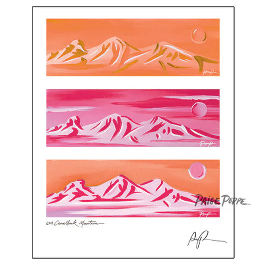 "Camelback Sunrise Triptych" Acrylic Print