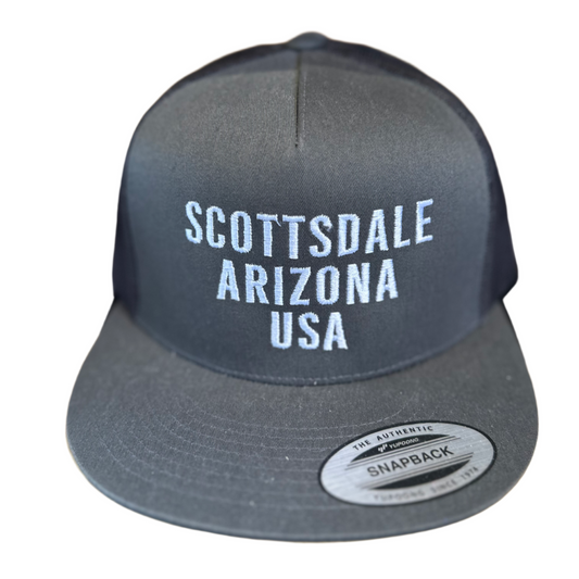Scottsdale Arizona USA Grey Flat Brim Hat