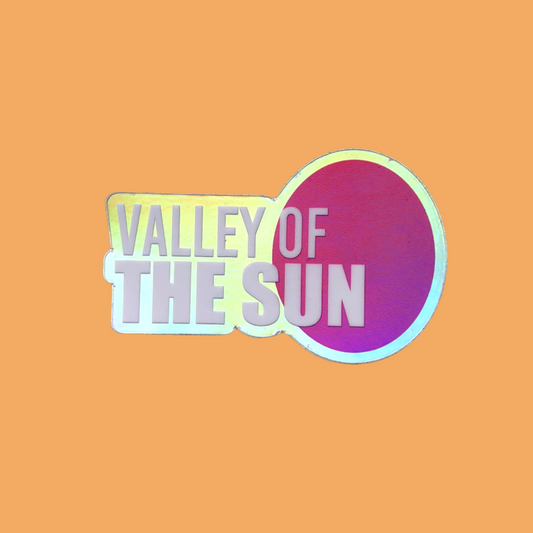 Valley Of The Sun Holographic Pink Sticker