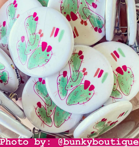 "Prickly Pop" Watercolor Button