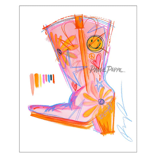 "Funky Footwear" Watercolor Art Print