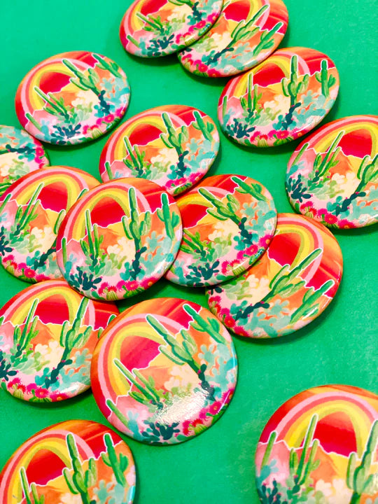 "Desert Rainbow" Watercolor Button