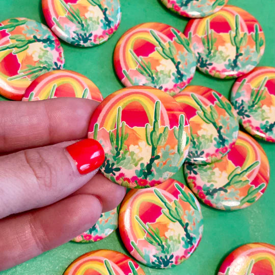 "Desert Rainbow" Watercolor Button