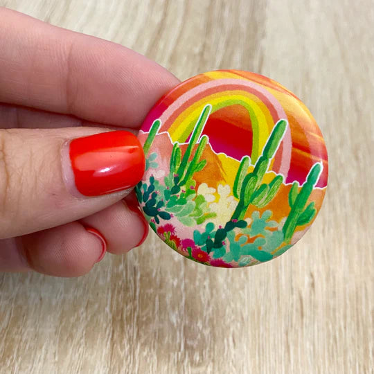 "Desert Rainbow" Watercolor Button